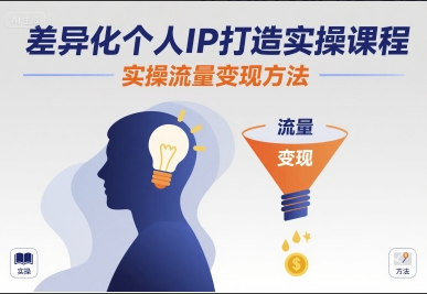 差异化个人IP打造实操课程，实操流量变现方法