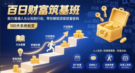 品乔老师·百日财富筑基班，助力普通人从认知到行动，带你解锁顶级财富密码