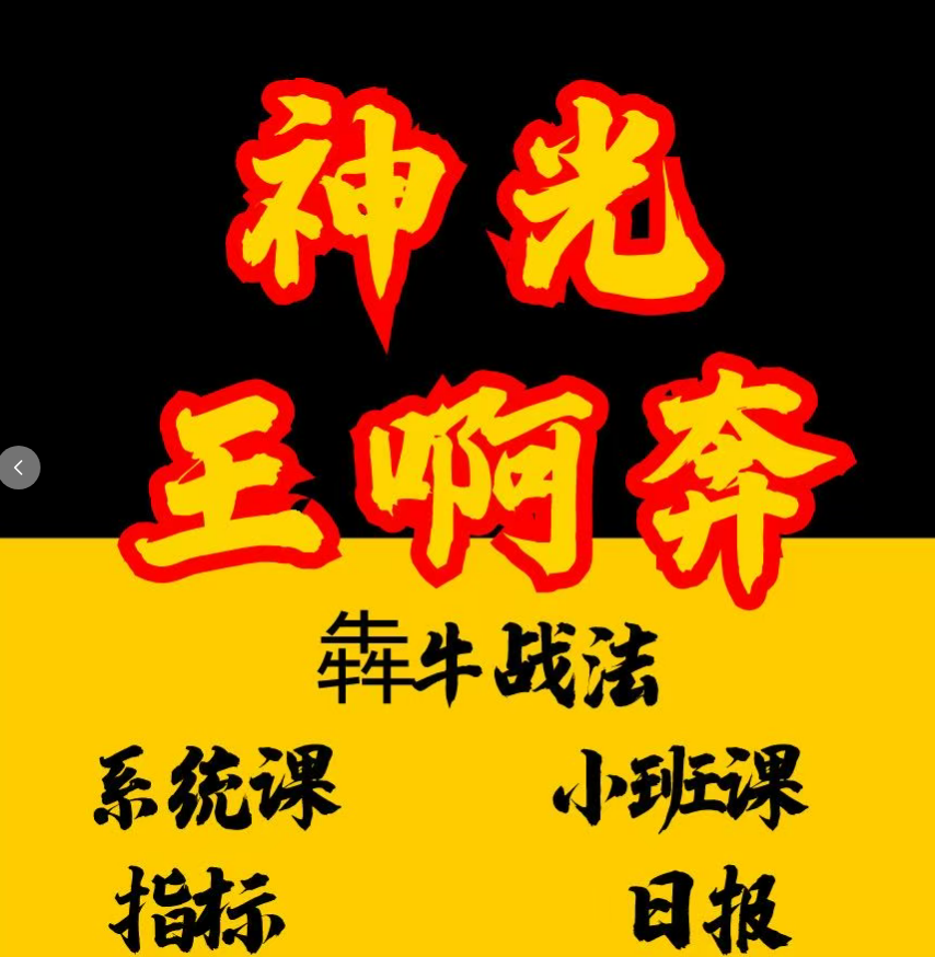 神光王啊奔犇牛战法视频课程指标公式资料合集