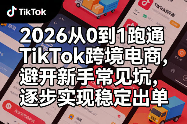 2026从0到1跑通TikTok跨境电商,避开新手常见坑,逐步实现稳定出单