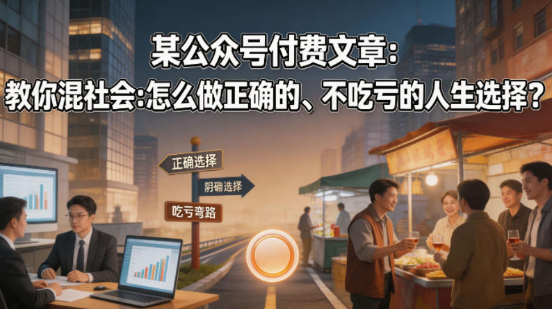 某公众号付费文章：教你混社会：怎么做正确的、不吃亏的人生选择？