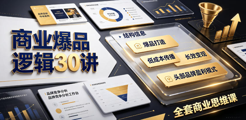 商业爆品逻辑30讲｜拆解各行各业头部品牌盈利模式，吃透爆品打造、低成本传播、长效变现全套商业思维课
