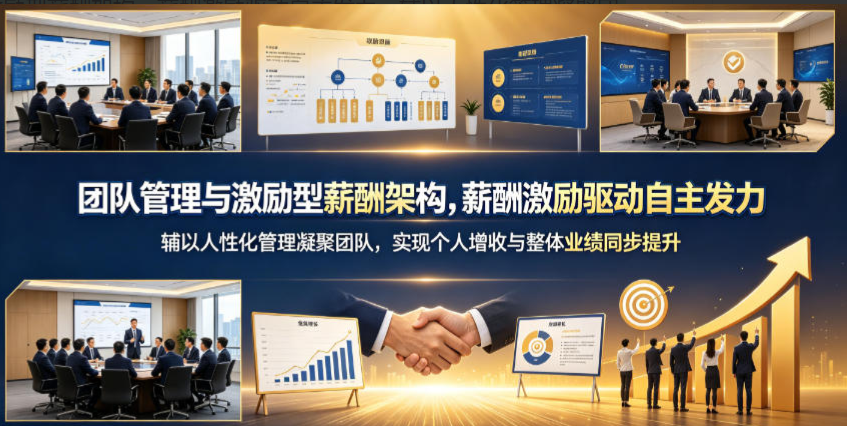 团队管理与激励型薪酬架构，薪酬激励驱动自主发力，辅以人性化管理凝聚团队，实现个人增收与整体业绩同步提升