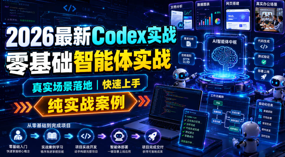 2026最新Codex实战零基础智能体实战，真实场景落地，快速上手，纯实战案例